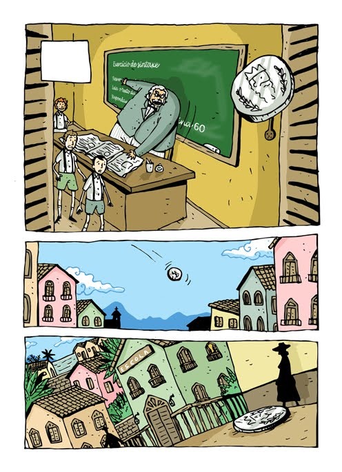 Página do livro "Contos de escola em quadrinhos", de Machado de Assis e Laerte Silvino
