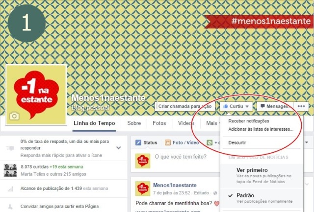 Assine o Facebook: passo 1